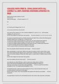 COLLEGE MATH PREP B - FINAL EXAM WITH ALL CORRECT & 100&percnt; VERIFIED ANSWERS&vert;UPDATED TO PASS