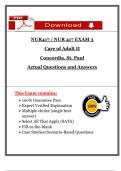 NUR 417 &ndash; Exam 1&colon; Care of Adult II at Concordia University&comma; St&period; Paul Exams - 2025 Complete Bundle Actual Questions & Verified Answers &vert; Verified Exam