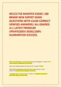    NCCCO TSS MANITEX EXAM&vert; 180 BRAND NEW EXPERT EXAM QUESTIONS WITH CLEAR CORRECT VERIFIED ANSWERS&vert; ALL GRADED A&plus;&vert; LATEST PREMIUM UPDATE&lpar;2025-2026&rpar;&vert;100&percnt; GUARANTEED SUCCESS&period;