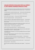 COLLEGE STATISTICS FINAL EXAM WITH ALL CORRECT & 100&percnt; VERIFIED ANSWERS&vert;UPDATED TO PASS