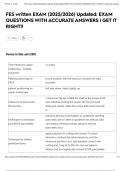 FES written EXAM &lpar;2025&sol;2026&rpar; Updated&colon; EXAM QUESTIONS WITH ACCURATE ANSWERS &vert; GET IT RIGHT&excl;&excl;