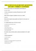 SOIL SCIENCE  EXAM REVISION QUESTIONS AND 100&percnt; CORRECT ANSWERS&excl;&excl;