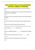SOIL SCIENCE  EXAM REVISION QUESTIONS AND 100&percnt; CORRECT ANSWERS&excl;&excl;