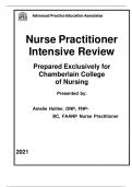 Nurse Practitioner Intensive Review Prepared Exclusively for Chamberlain College of Nursing Presented by&colon; Amelie Hollier&comma; DNP&comma; FNP-BC&comma; FAANP Nurse Practitioner
