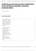 ACHE's Board of Governors EXAM&comma; QUESTIONS WITH ACCURATE ANSWERS &vert; MULTIPLE CHOICES &vert;2025&excl;&excl;