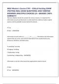 WGU Master's Course C701 - Ethical Hacking EXAM &lpar;TESTING REAL EXAM QUESTIONS&rpar; AND VERIFIED ANSWERS &lpar;MULTIPLE CHOICES&rpar; &vert;A&plus; GRADED &vert;100&percnt; CORRECT&excl;&excl;