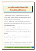Scuba Diving Final Exam 2025 Questions and Answers