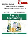 Payroll Accounting 2024&comma; 34th Edition Solution Manual &ndash; Bieg & Stomberg &lpar;Chapters 1-7&rpar; &ndash; Complete Answers & Exercises