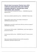 Rhode Island Journeyman Plumber Exam 2025 COMPLETE EXAM QUESTIONS AND VERIFIED ANSWERS &vert;RECENTLY TESTING REAL EXAM QUESTIONS&vert; 100&percnt; SOLVED&excl;&excl;