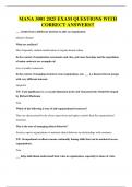 MANA 3001 EXAM QUESTIONS AND 100&percnt; CORRECT ANSWERS&excl;&excl;