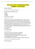 PSY 101 EXAM 3 QUESTIONS WITH CORRECT ANSWERS