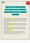 RISE UP CUSTOMER SERVICE AND SALES ACTUAL 2025&sol;2026 QUESTIONS AND 100&percnt; CORRECT ANSWERS