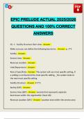 EPIC PRELUDE ACTUAL 2025&sol;2026 QUESTIONS AND 100&percnt; CORRECT ANSWERS