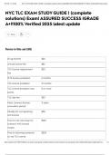 NYC TLC EXAM STUDY GUIDE &vert; &lpar;complete solutions&rpar; Exam&vert; ASSURED SUCCESS &vert;GRADE A&plus;&excl;&excl;100&percnt; Verified 2025 latest update