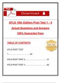 ATLS 10th Edition &ndash; Post Test 1&ndash;4 &lpar;2025&rpar; &vert; Actual Questions and Verified Answers