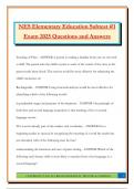 NES Elementary Education Subtest &num;1 Exam 2025 Questions and Answers