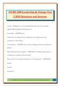 NURS 3100 Leadership & Change Test 2 2025 Questions and Answers