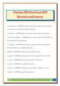 Nursing 3100 Final Exam 2025 Questions and Answers