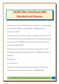 NURS 3100 - Final Exam 2025 Questions and Answers