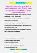 Red Cross EMR Final Exam Questions & Verified Answers 2024&sol;2025 &vert; Latest Updated Version &ndash; 100&percnt; Pass Rate Guaranteed