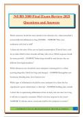 NURS 3100 Final Exam Review 2025 Questions and Answers