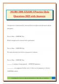 NURS 3100&colon; EXAM 3 Practice Quiz Questions 2025 with Answers
