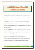 NURS 3100 Exam 2 Part 1 2025 Questions and Answers