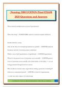 Nursing 3100 UCONN Final EXAM 2025 Questions and Answers