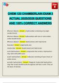 CHEM 120 CHAMBERLAIN EXAM 3 ACTUAL 2025&sol;2026 QUESTIONS AND 100&percnt; CORRECT ANSWERS
