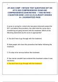 ATI 2025 COMP &plus; RETAKE TEST QUESTIONS SET ON  ATI&rsquo;S 2025 COMPREHENSIVE EXAM AND  COMPREHENSIVE EXAM RETAKE - 1 AND RETAKE &ndash;  2 QUESTION BANK &vert; &lbrace;335 Q & A&rcub; ALREADY GRADED  A&plus; &vert; GUARANTEED PASS