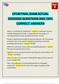 CFCM FINAL EXAM ACTUAL 2025&sol;2026 QUESTIONS AND 100&percnt; CORRECT ANSWERS