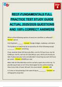 RECF-FUNDAMENTALS FULL PRACTICE TEST STUDY GUIDE ACTUAL 2025&sol;2026 QUESTIONS AND 100&percnt; CORRECT ANSWERS