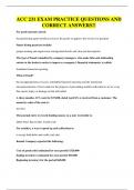 ACC 231 END TERM EXAM QUESTIONS AND CORRECT ANSWERS