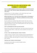 AP EURO EXAM 6 QUESTIONS AND CORRECT ANSWERS&period;