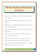 CSE 360 &ndash; Final Exam 2025 Questions and Answers