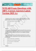 NUR 448 Exam Questions with 100- Correct Answers Latest Version 2025 A&plus;