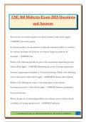 CSE 360 Midterm Exam 2025 Questions and Answers