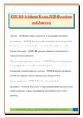 CSE 360 Midterm Exam 2025 Questions and Answers