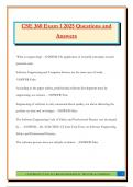 CSE 360 Exams Questions and Answers 100&percnt; Pass &vert;Verified and Updated 