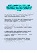 D005 CONSIDERATIONS FOR INSTRUCTIONAL PLANNING EXAM WITH 100&percnt;  CORRECT ANSWERS 2025