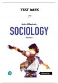 Test Bank for Sociology 18th Edition by John J&period; Macionis&period; All Chapters&period; PDF 2025