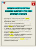 NC MEDICARE&sol;LTC ACTUAL 2025&sol;2026 QUESTIONS AND 100&percnt; CORRECT ANSWERS