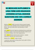 EXAMS PACK&colon;&colon;&colon; NC MEDICARE LONG TERM CARE - LTC ACTUAL 2025&sol;2026 Q&A 100&percnt; PASS