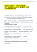 INTRO SUPPLY CHAIN EXAM 1 RUTGERS MCLAURY QUESTIONS AND ANSWERS