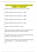 DCFS EXAM PRACTICE QUESTIONS AND CORRECT ANSWERS