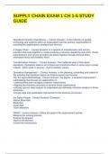 SUPPLY CHAIN EXAM 1 CH 1-5 STUDY GUIDE WITH COMPLETE SOLUTIONS &vert; GRADED A
