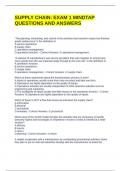 SUPPLY CHAIN EXAM 1 MINDTAP QUESTIONS AND ANSWERS