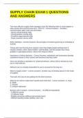 SUPPLY CHAIN EXAM 1 QUESTIONS AND ANSWERS
