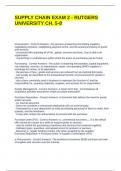 SUPPLY CHAIN EXAM 2 - RUTGERS UNIVERSITY CH&period; 5-8 QUESTIONS WITH COMPLETE SOLUTIONS