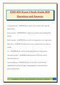 EMS 1021 Exam 1 Study Guide 2025 Questions and Answers